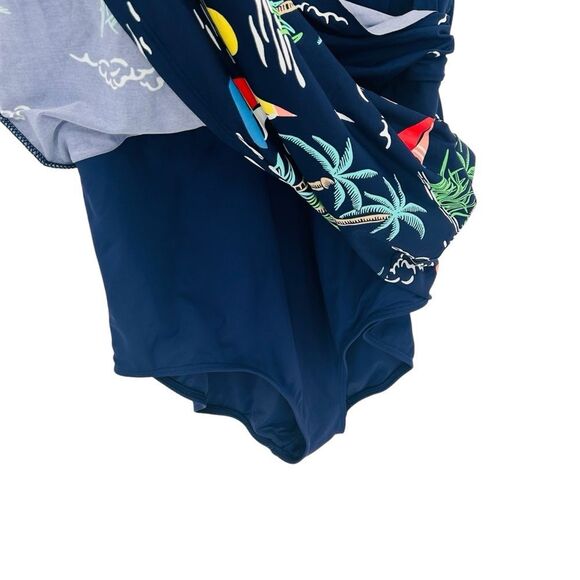 Lands and navy faux wrap swim dress size 16 - Picture 5 of 7